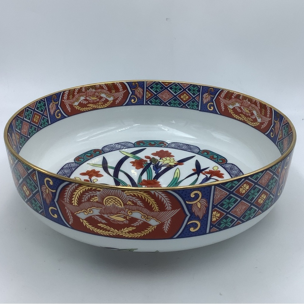 Vintage Asian Porcelain Large Bowl Imari Style